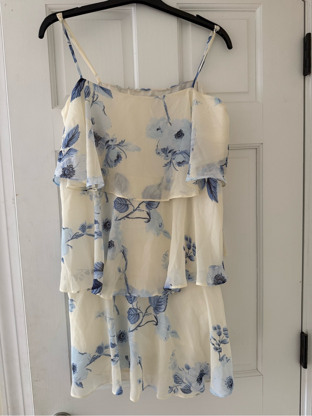 A New Day White Blue Chiffon Dress XL - Picture 7 of 7